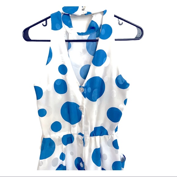 Silk vintage dress polka dots - Picture 2 of 5